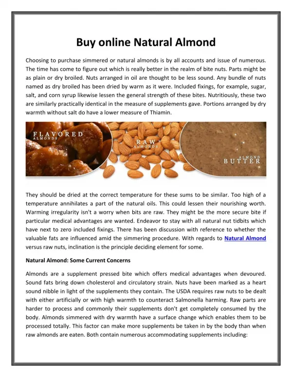 Buy online natural almond butter