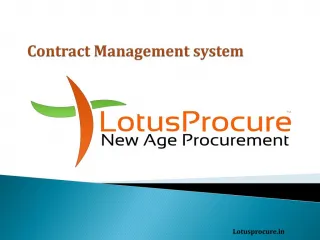 E-Tendering Contract Management system - slide 1