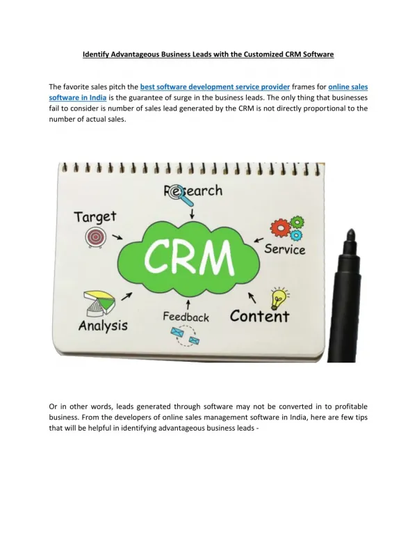 Customized CRM Software | Customer Relationship Management Software
