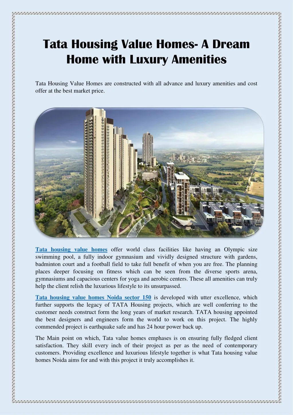 tata housing value homes a dream home with luxury