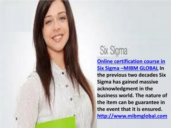 online certification course in six sigma mibm