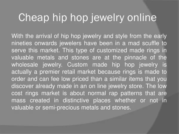 Cheap hip hop jewelry online