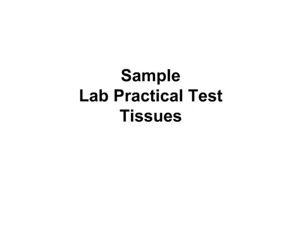 Sample Lab Practical Test Tissues