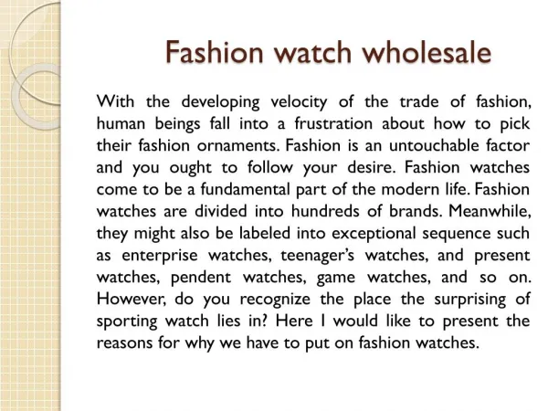 Fashion watch wholesale