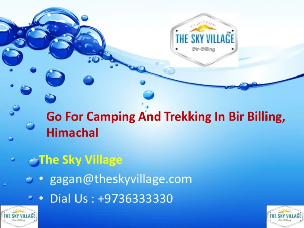 Go For Camping And Trekking In Bir Billing, Himachal
