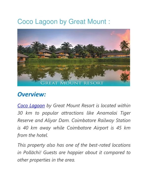 Coco Lagoon by Great Mount