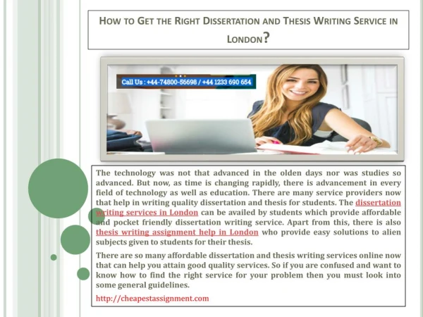 Dissertation and Thesis writing services in London