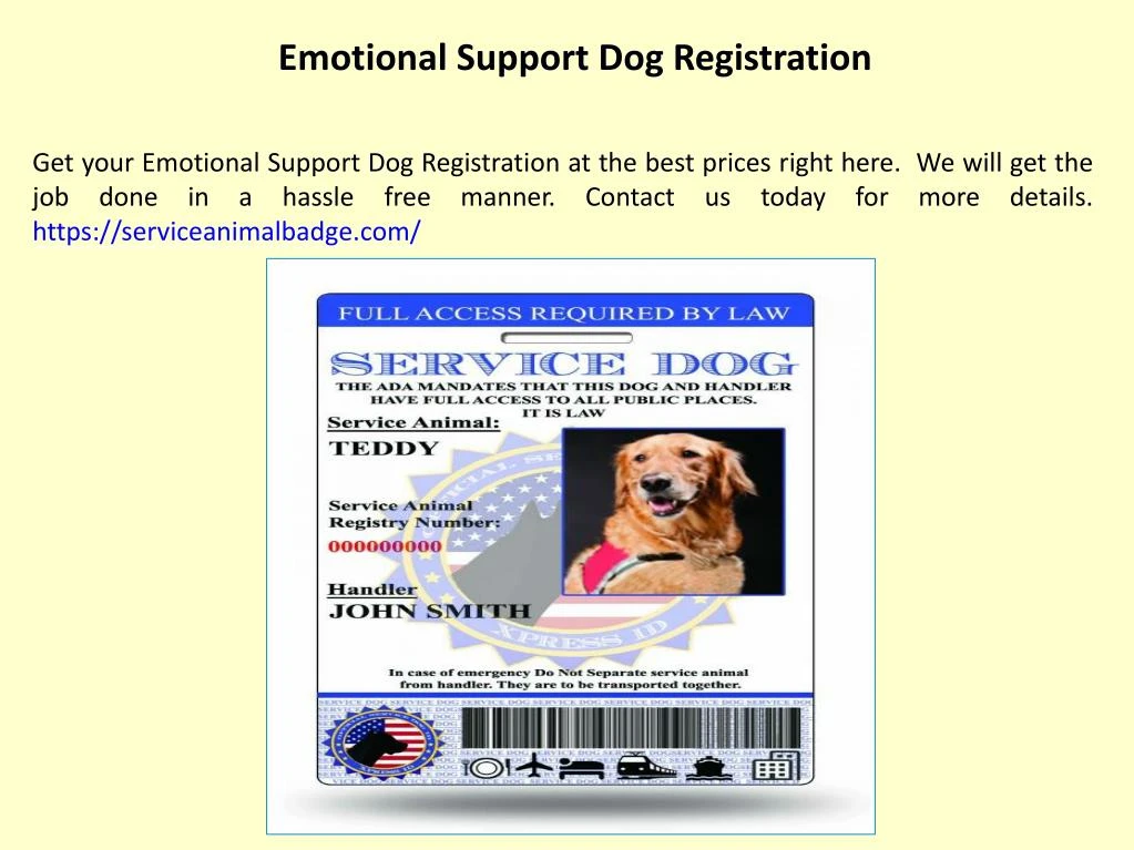 emotional support dog registration
