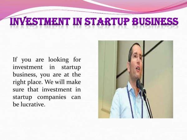 Investment in startup business