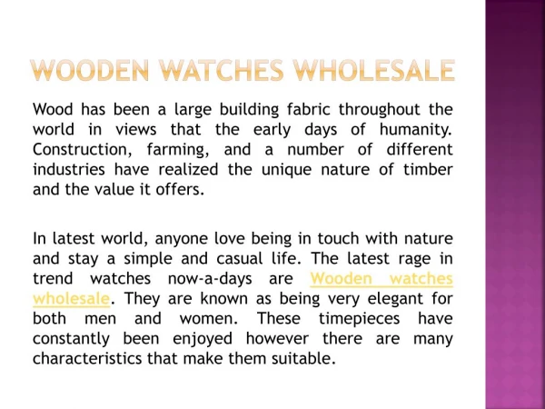 Wooden watches wholesale