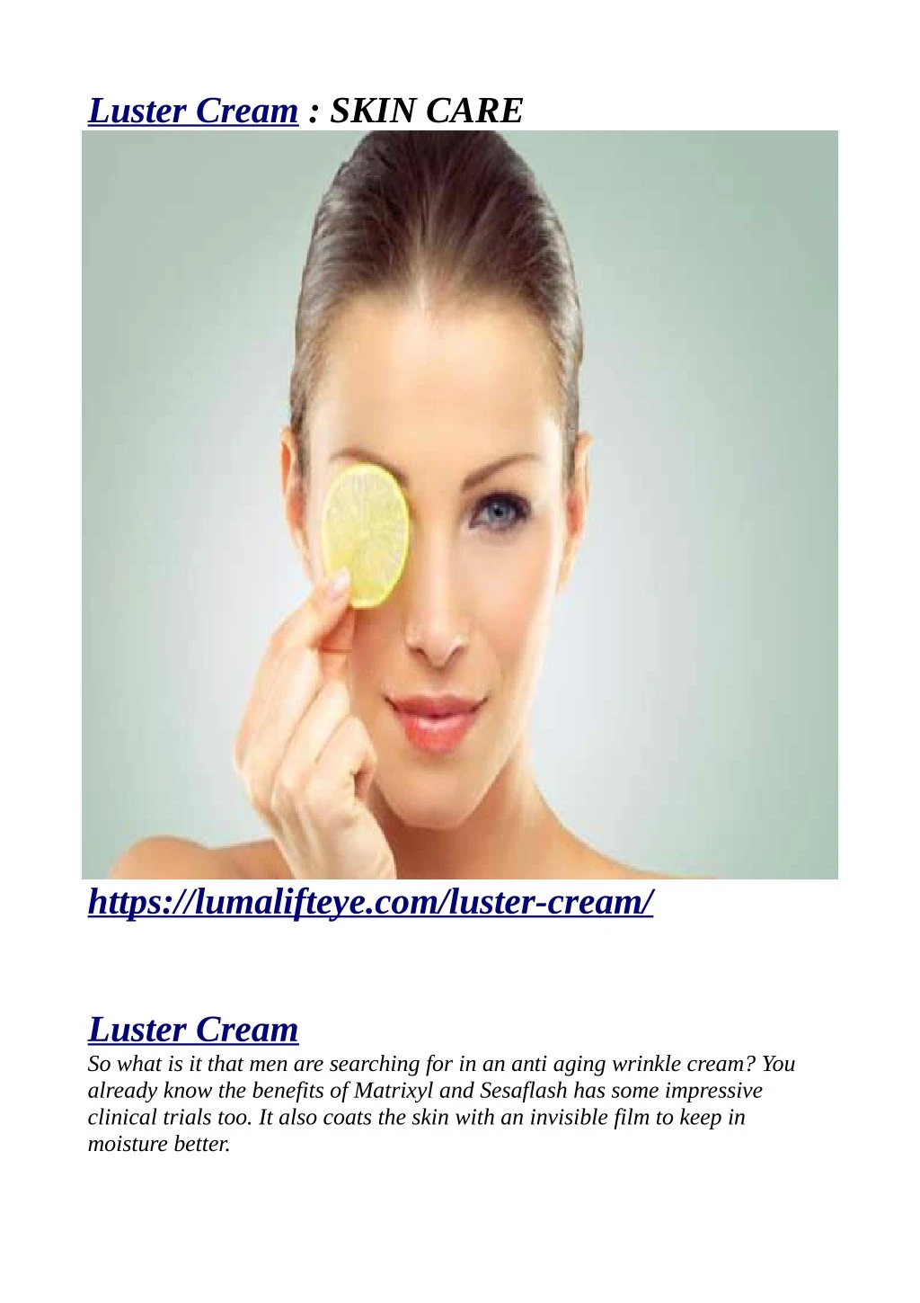 luster cream skin care