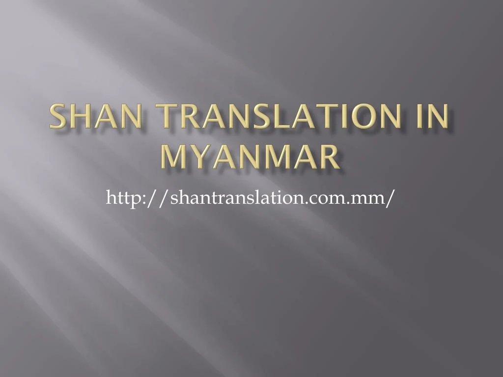 shan translation in myanmar