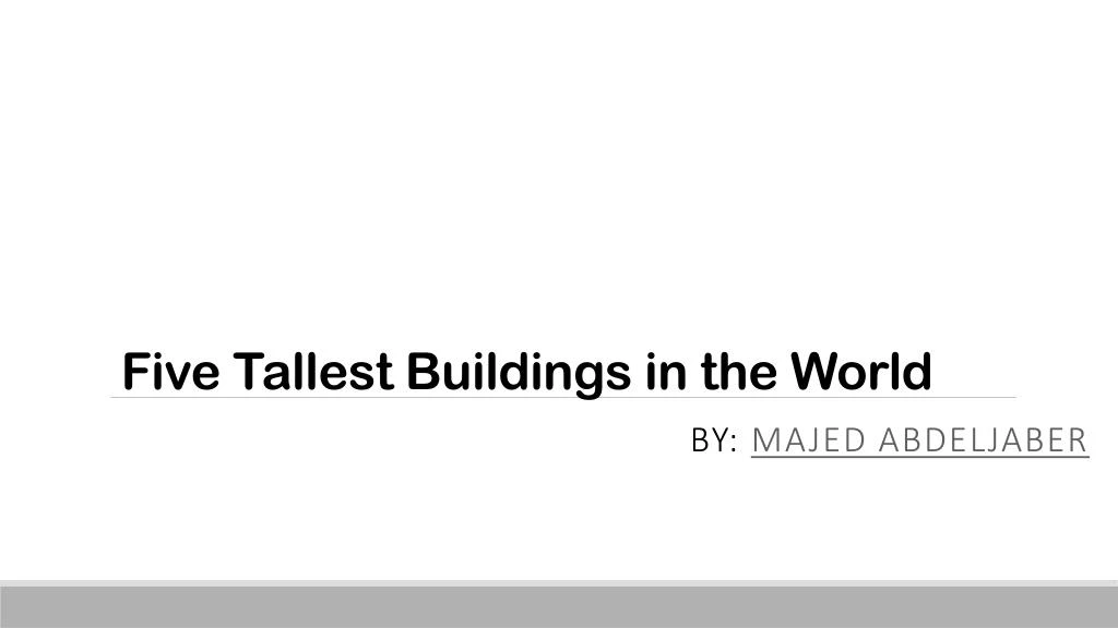 five tallest buildings in the world