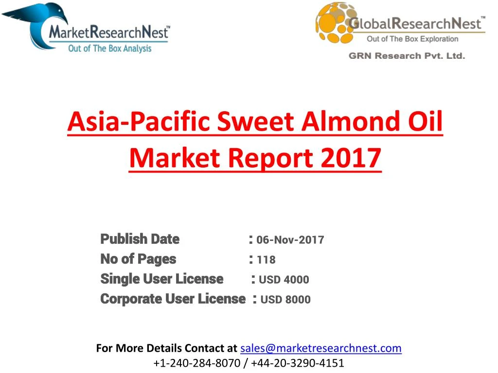 asia pacific sweet almond oil market report 2017