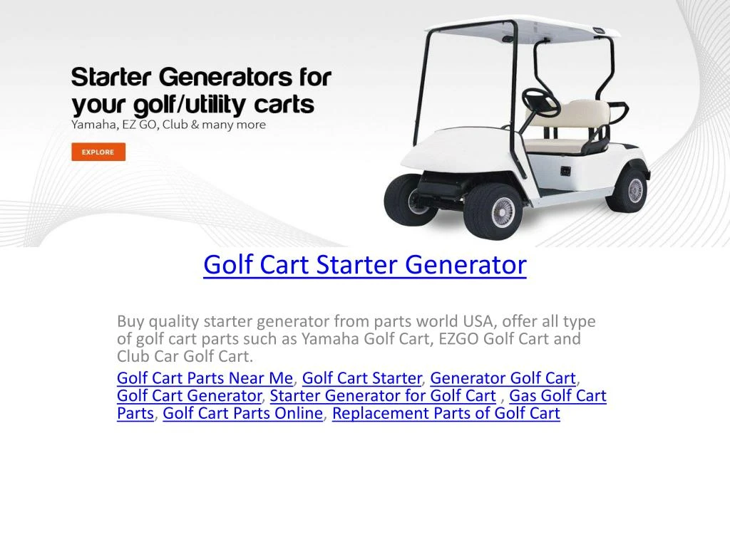 golf cart starter generator