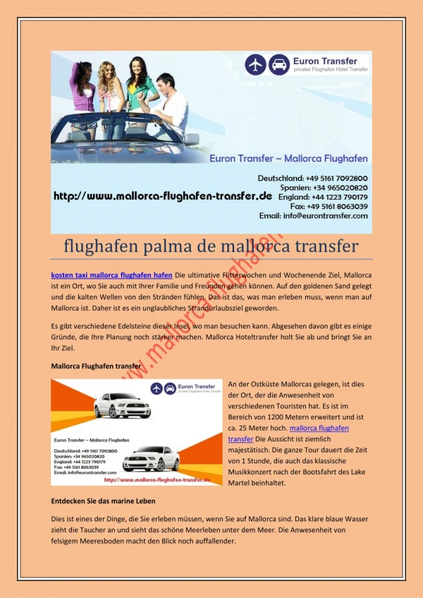 flughafen palma de mallorca transfer