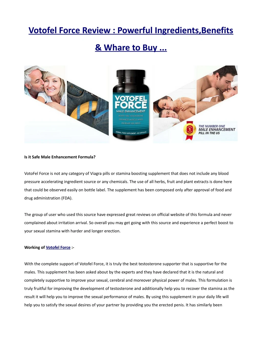 votofel force review powerful ingredients benefits