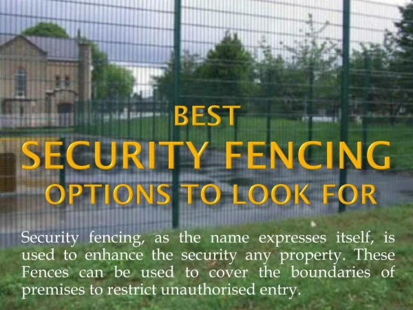 Best Security Fencing Options to Look For