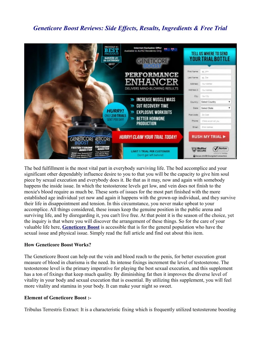 geneticore boost reviews side effects results