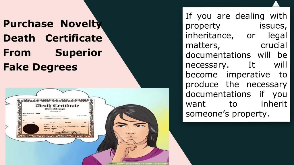 purchase novelty death certificate from superior