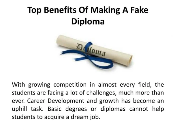 Top Benefits of Making a Fake Diploma