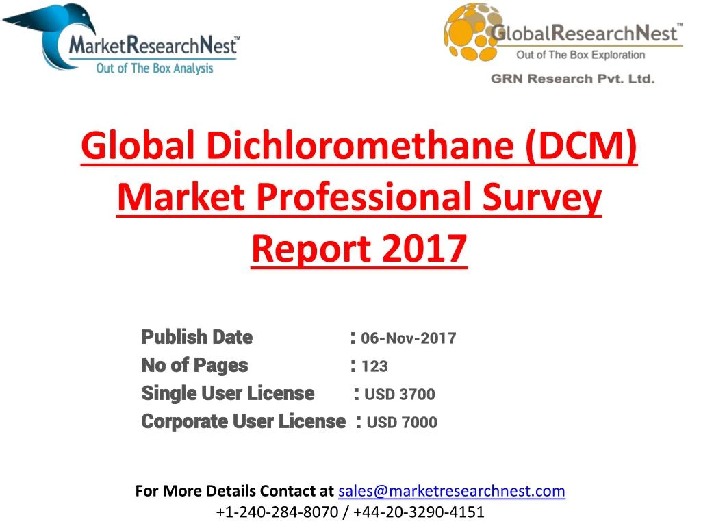 global dichloromethane dcm market professional survey report 2017