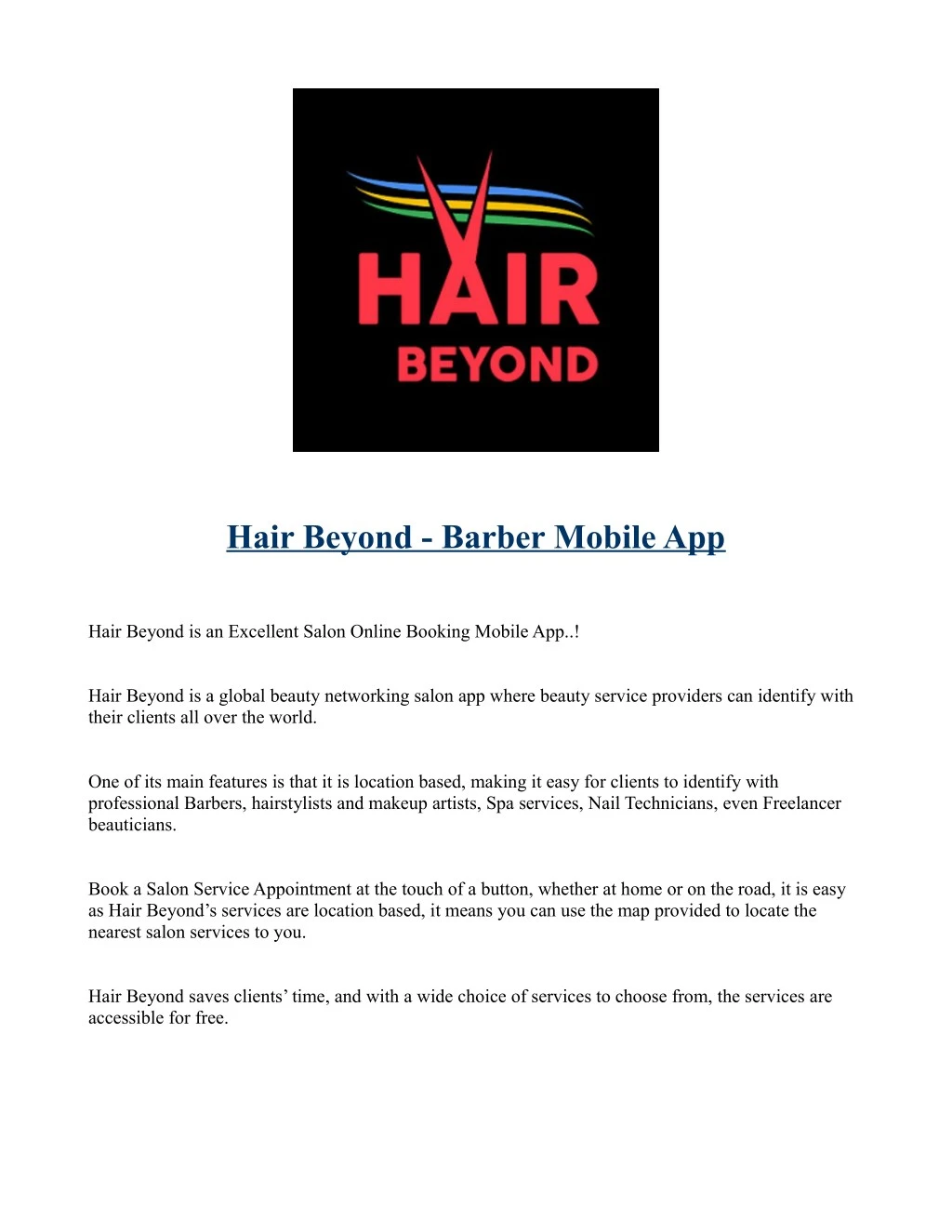 hair beyond barber mobile app