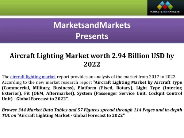 Aircraft Lighting Market worth 2.94 Billion USD by 2022