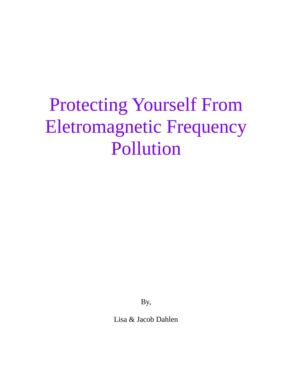 protecting yourself from eletromagnetic frequency