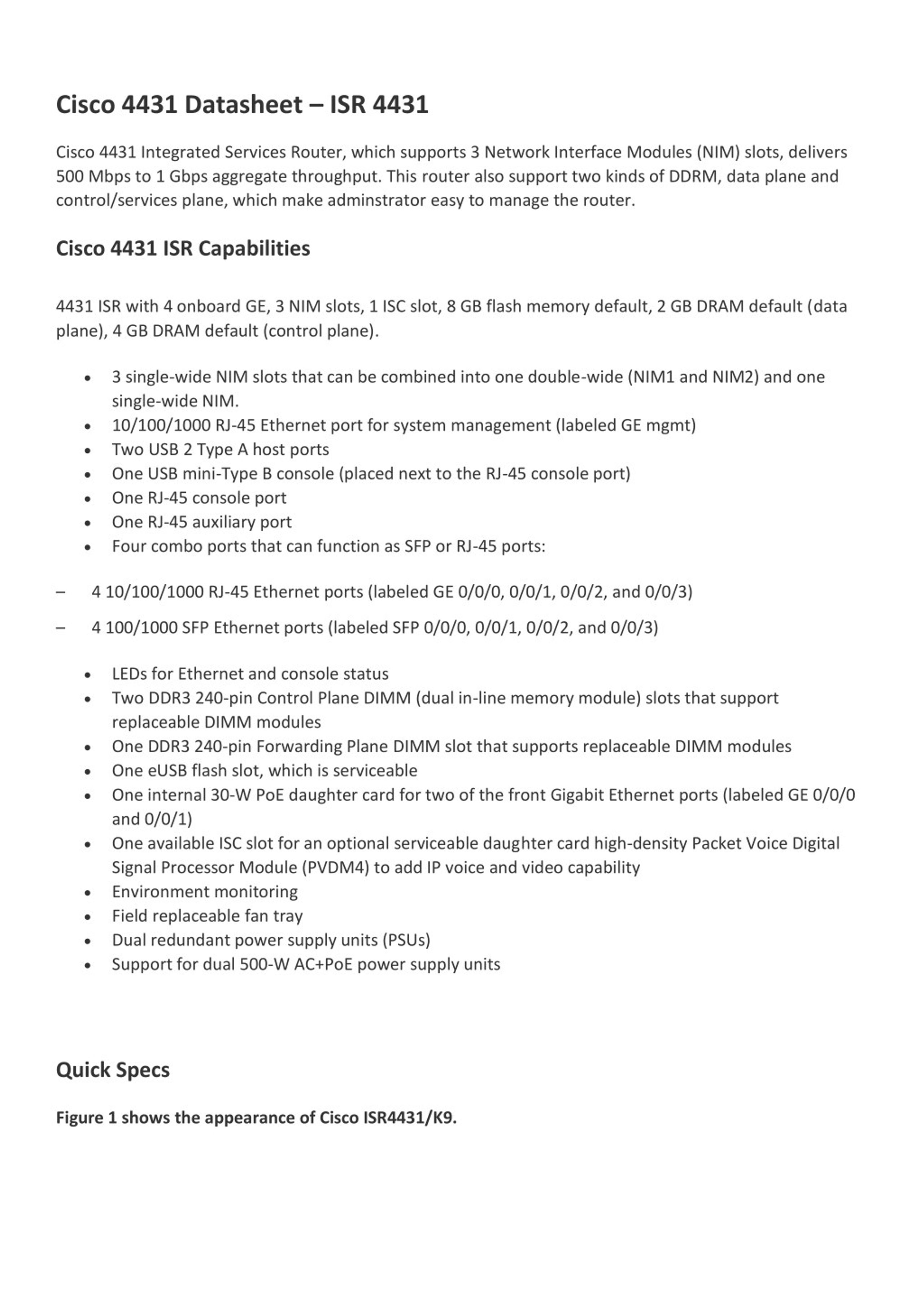 PPT - Cisco 4431 Datasheet – ISR 4431 PowerPoint Presentation, free ...