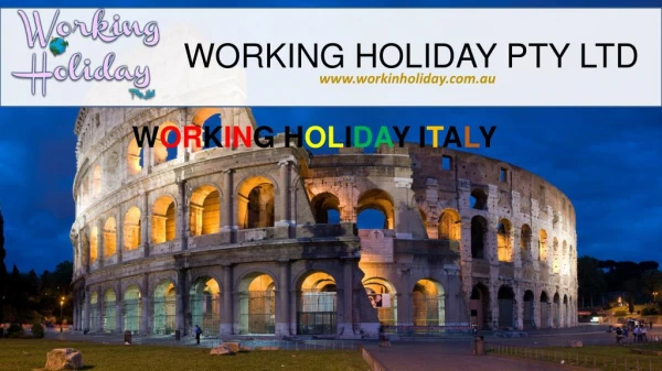 Working Holiday Italy - Working Holiday