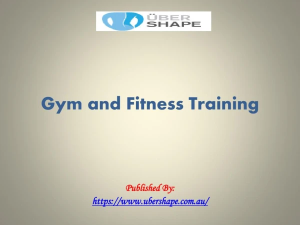 Gym and Fitness Training