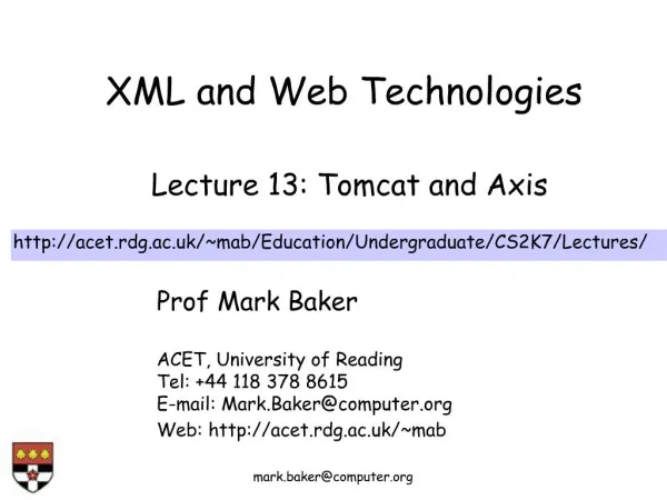 XML and Web Technologies