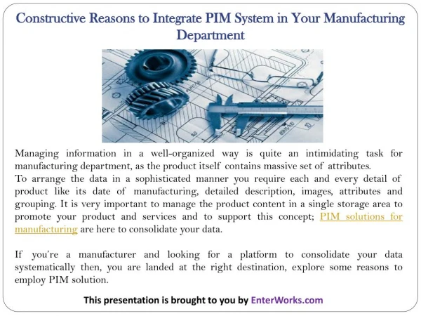 Constructive Reasons to Integrate PIM System in Your Manufacturing Department
