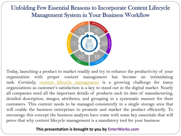 Unfolding Few Essential Reasons to Incorporate Content Lifecycle Management System in Your Business Workflow