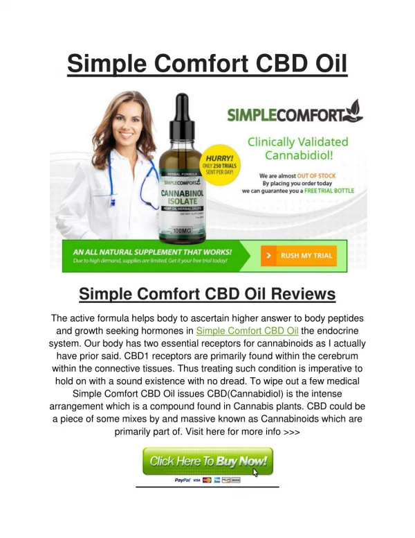 Simple Comfort CBD Oil Reviews