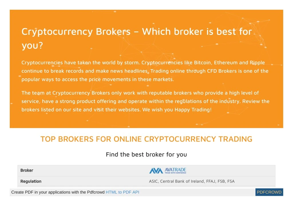 cryptocurrency brokers which broker is best