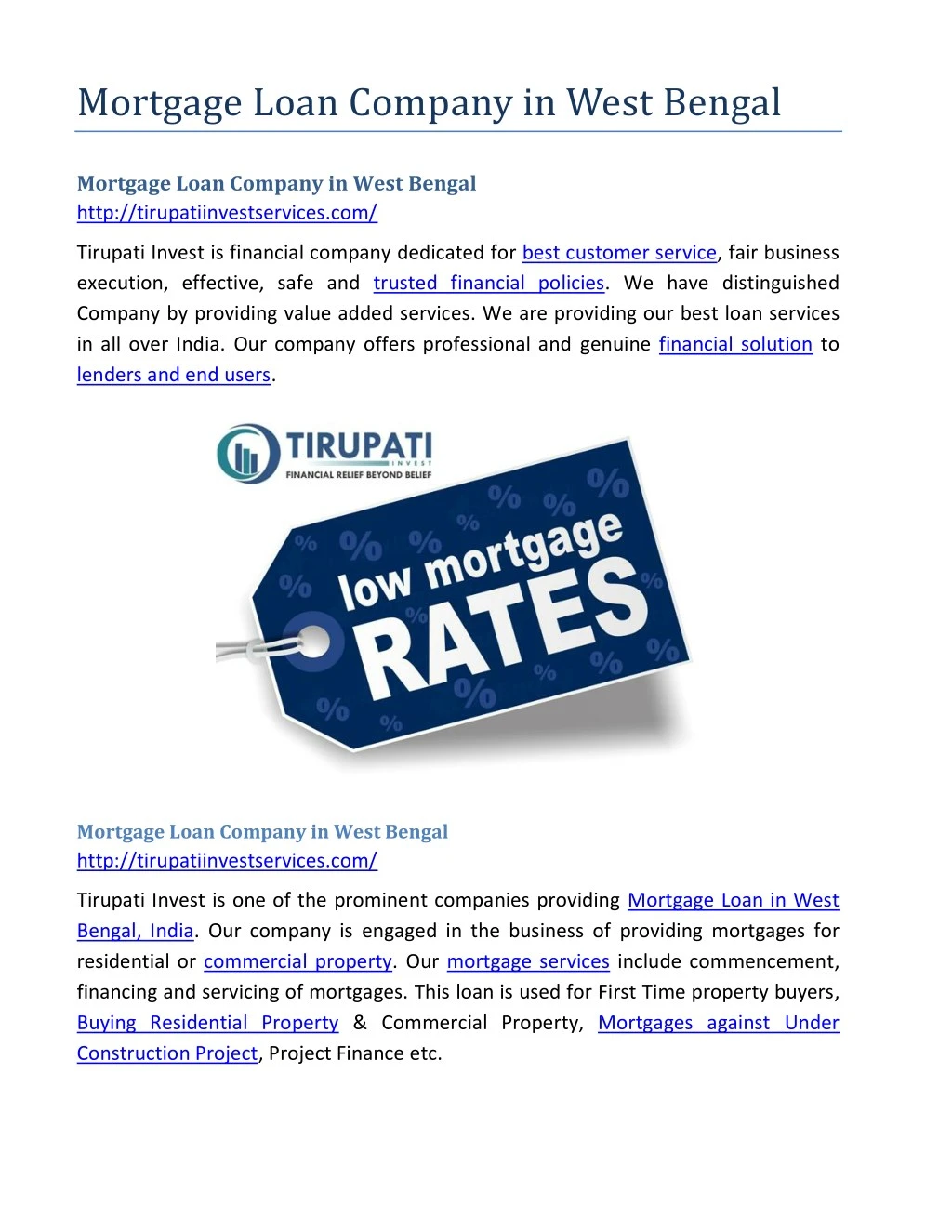 mortgage loan company in west bengal