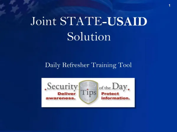 Joint STATE-USAID Solution