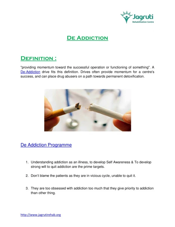 PDF on De Addiction and Psychiatrist Centre in Pune by Dr. Amar Shinde