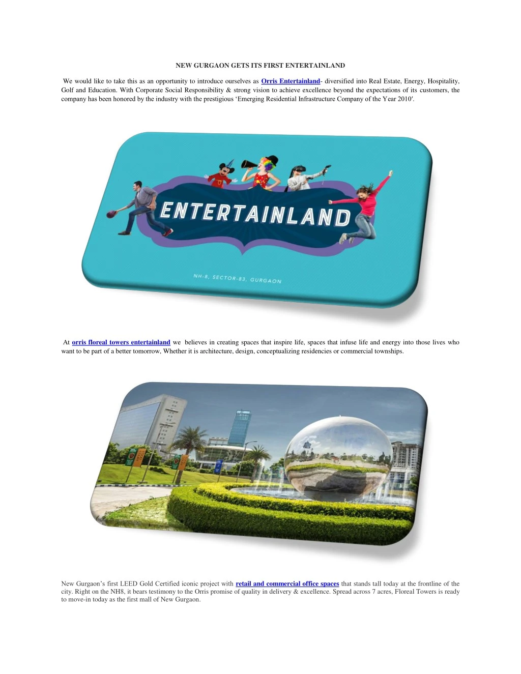 new gurgaon gets its first entertainland