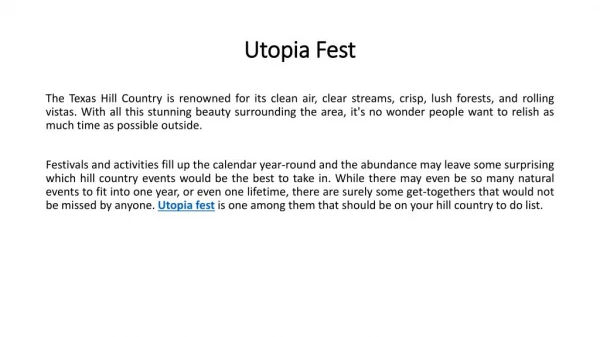 Utopia fest