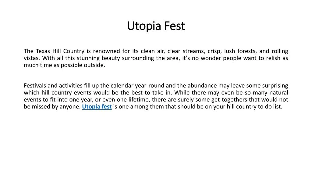 utopia fest