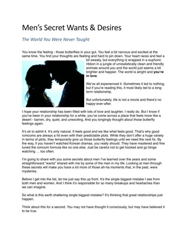 Men's Secret Wants & Desires