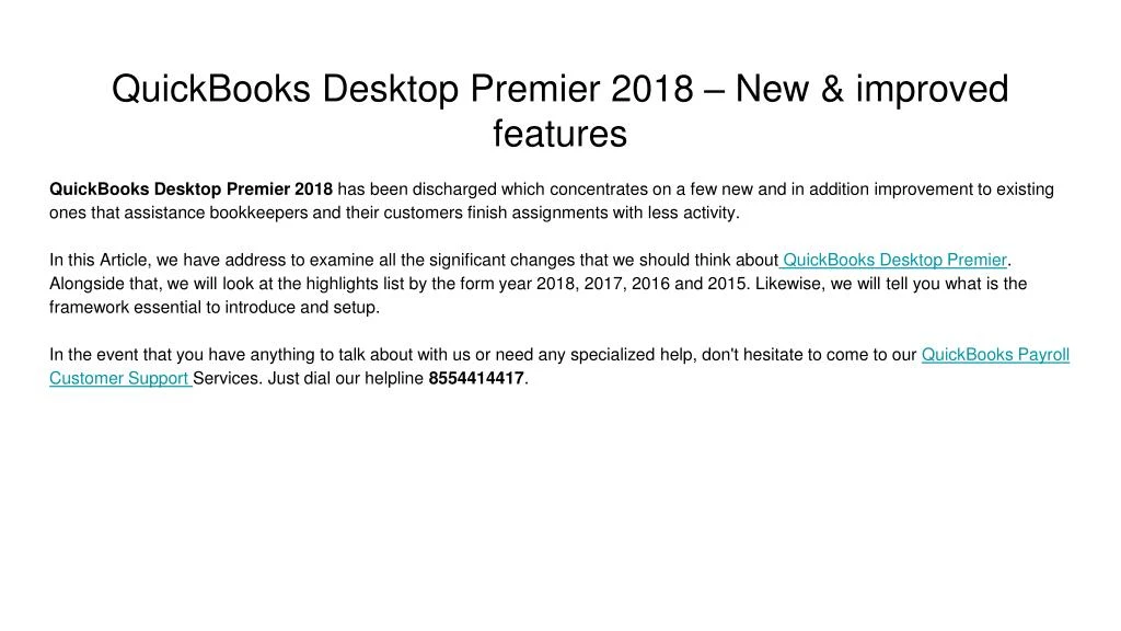 quickbooks desktop premier 2018 new improved features