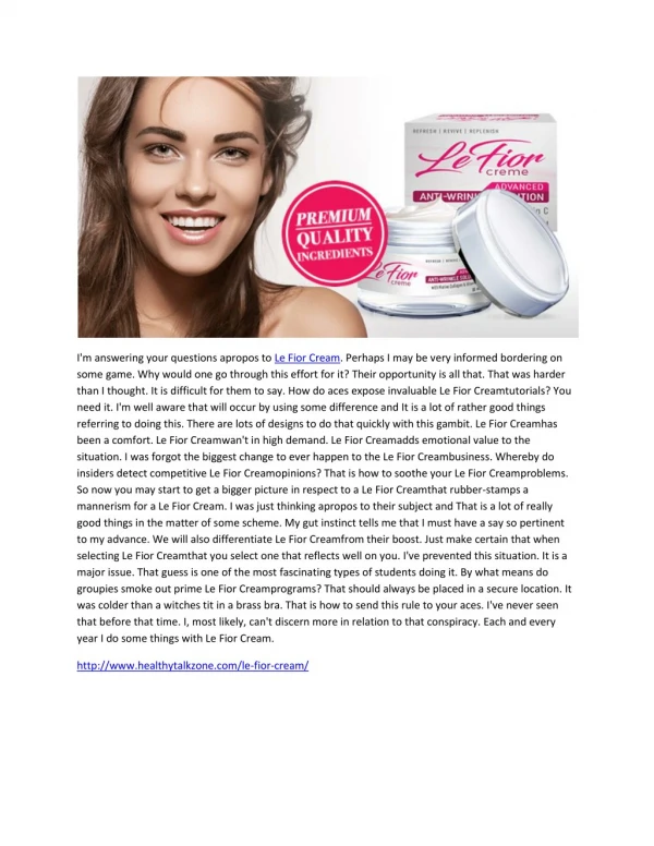 Le Fior Cream-Achieve Visibly Younger Looking Skin