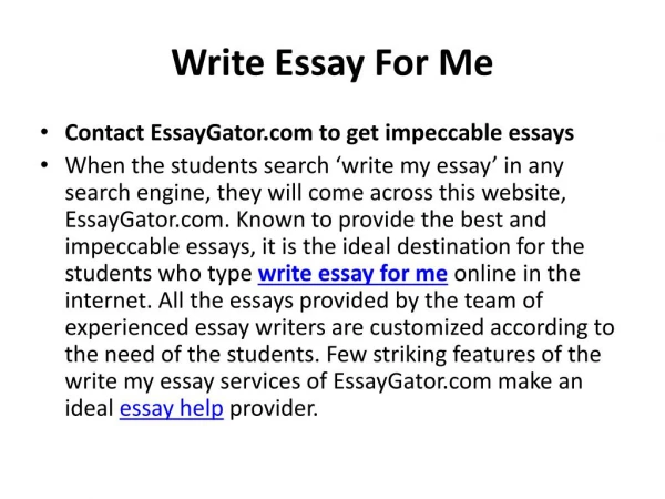 Contact EssayGator.com to get help with Write My Essay