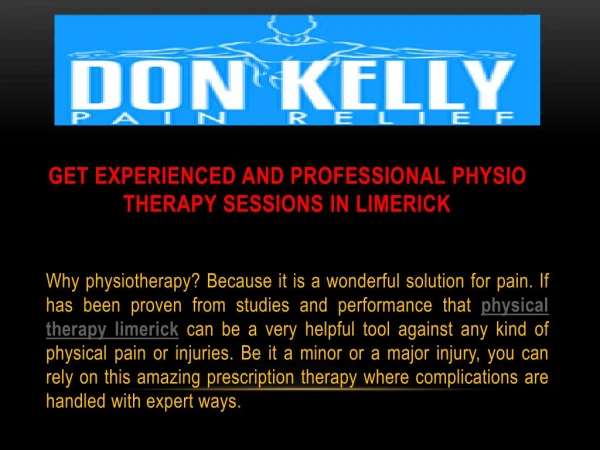 Get Experienced And Professional Physio Therapy Sessions In Limerick