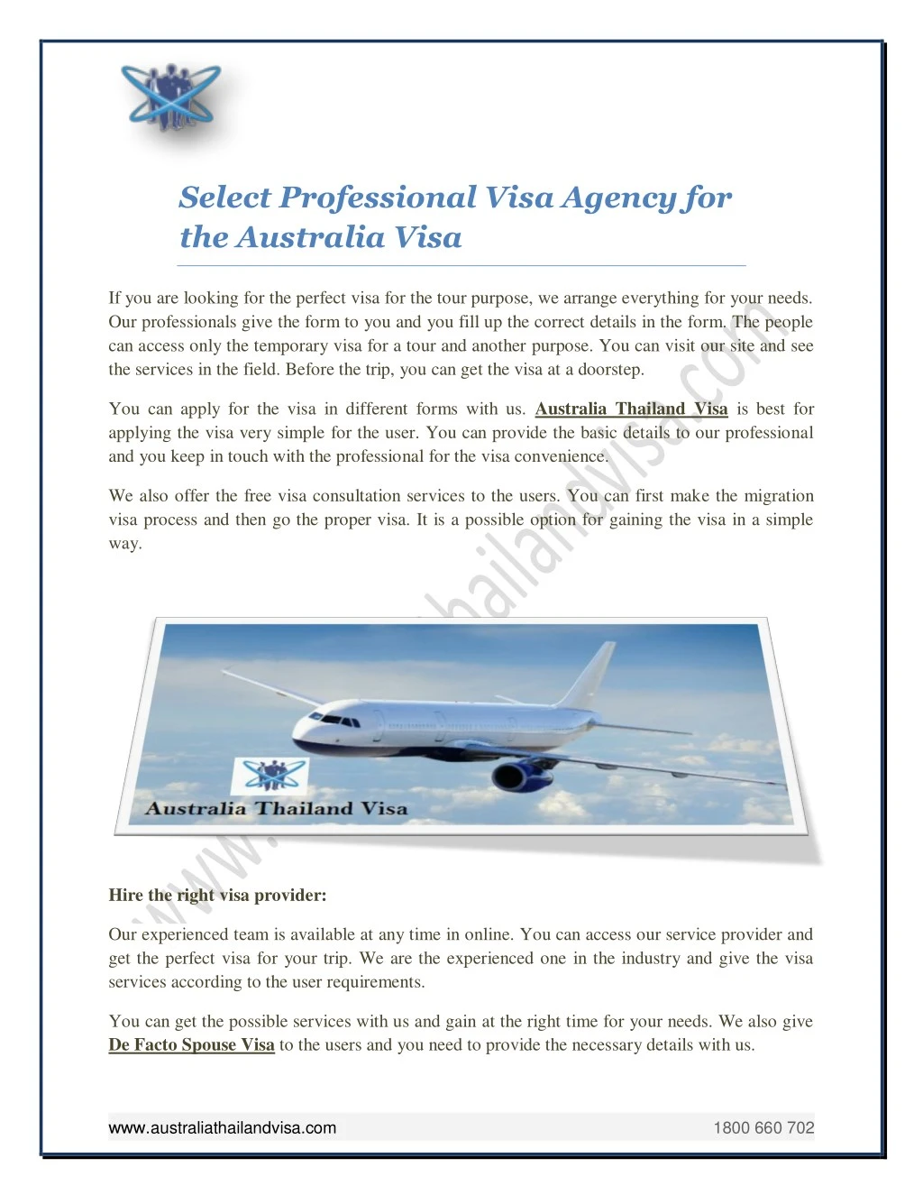 select professional visa agency for the australia