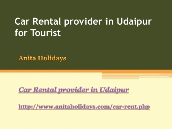 Car Rental provider in Udaipur for Tourist